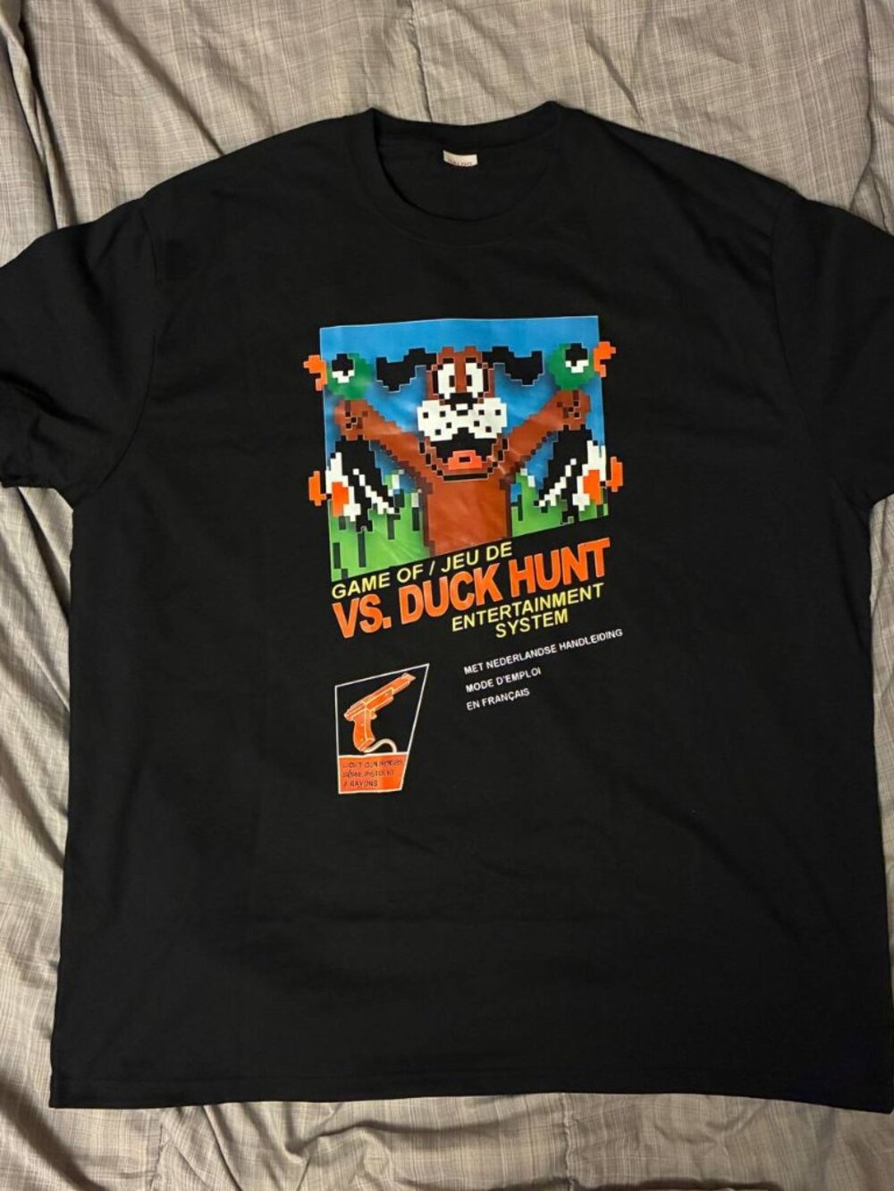 Duck Hunt NES Cover T-Shirt Cotton Adult Funny Video Game Dog Zapper Size 2XL